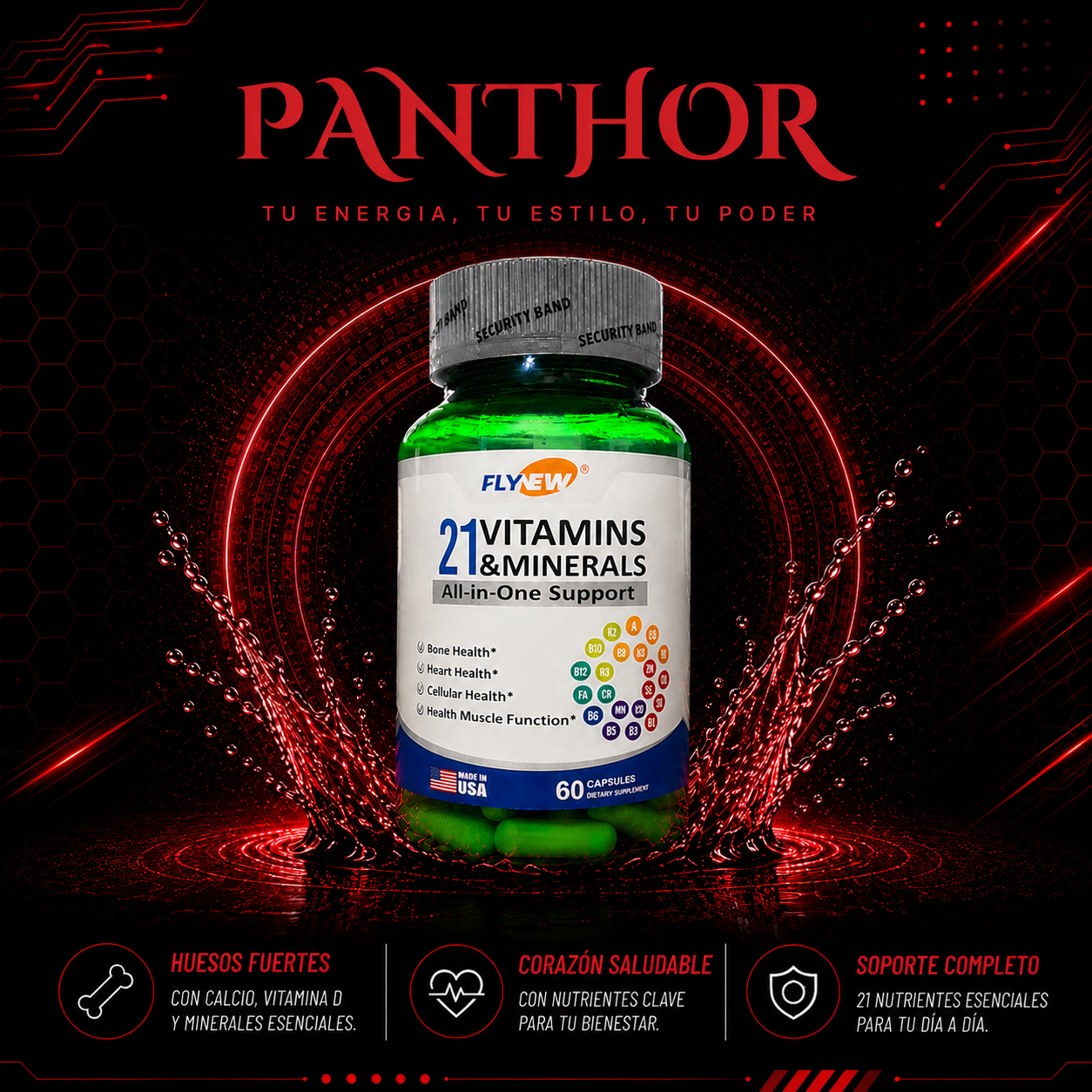 FLYNEW 21 Vitamins & Minerals โ All in One Support