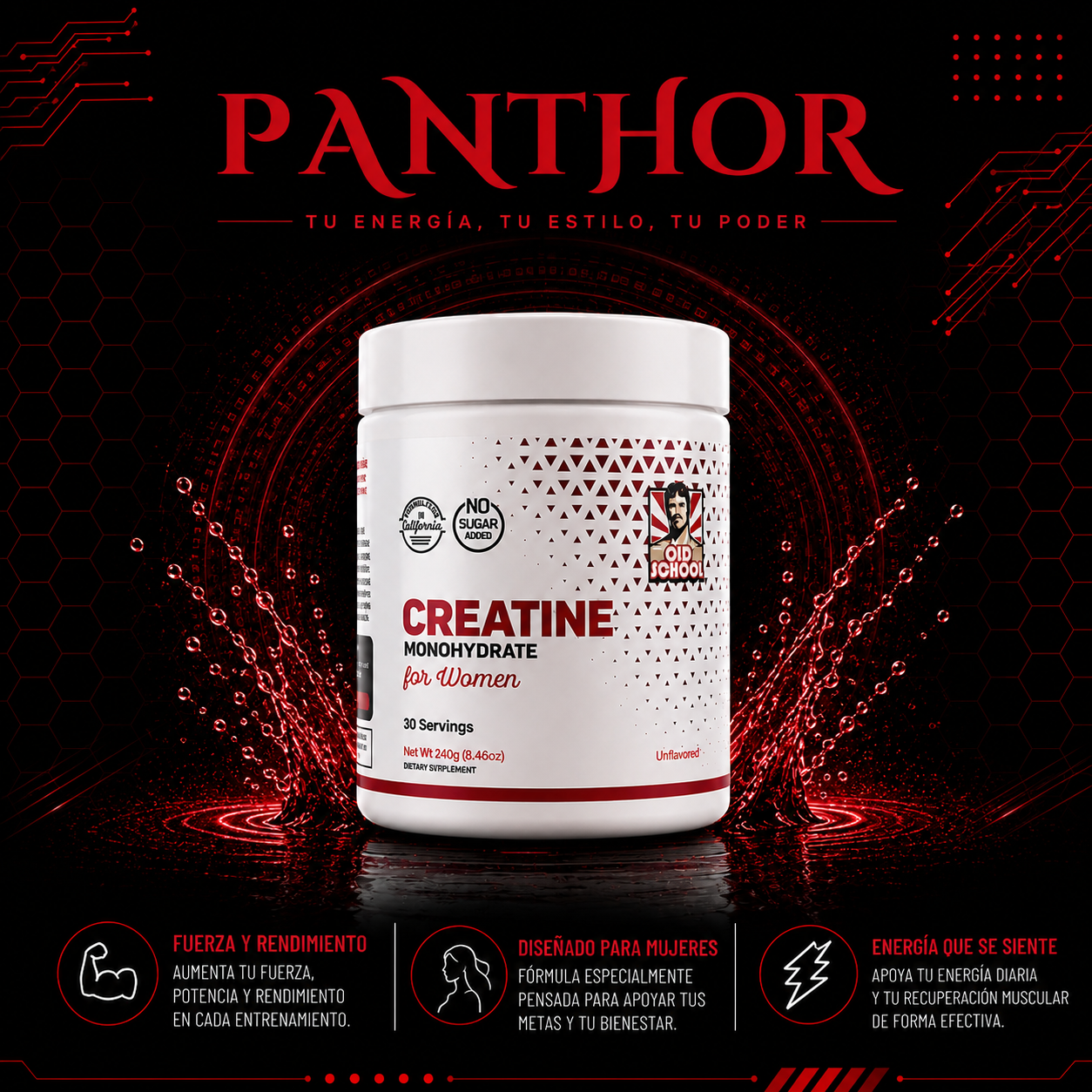 Creatina Monohidratada para Mujer 240g