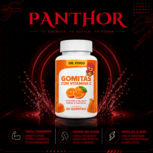 Gomitas Dr. Food con Vitamina C – Sabor Naranja (60 Gomitas)